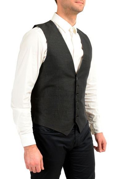 Dolce & Gabbana Men's Gray Linen Button Down Vest: Picture 2
