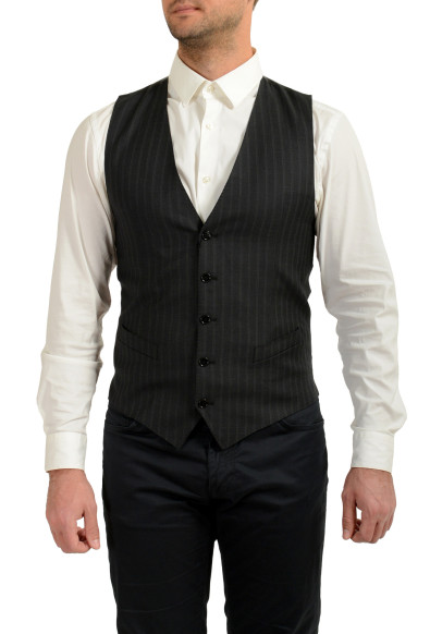 Dolce & Gabbana Men's Multi-Color Striped 100% Wool Button Down Vest