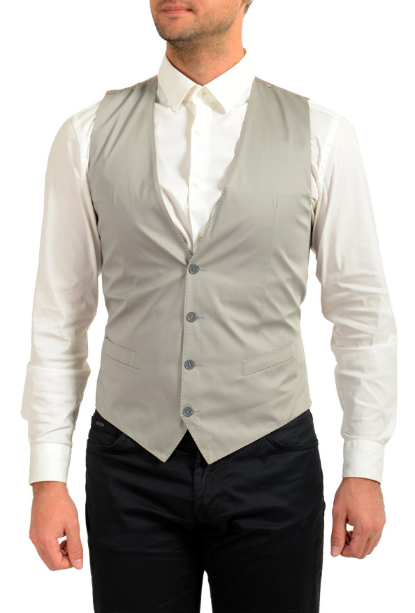 Dolce & Gabbana Men's Gray Silk Button Down Vest