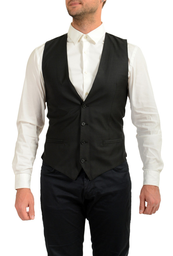 Dolce & Gabbana Men's Black Wool Silk Button Down Vest