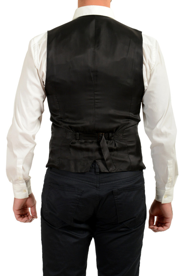 Dolce & Gabbana Men's Black Wool Silk Button Down Vest: Picture 3