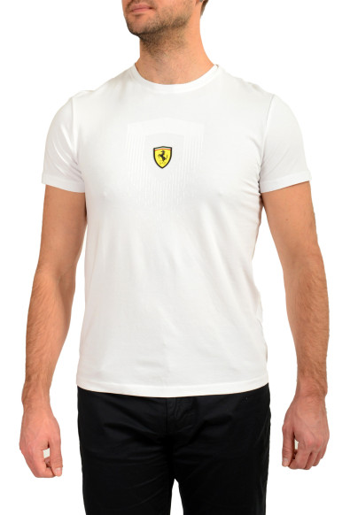 Scuderia Ferrari Men's Slim Fit White Crewneck Short Sleeve T-Shirt