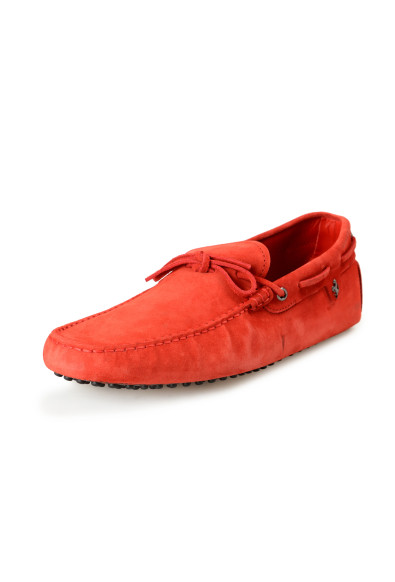 Tod's For Scuderia Ferrari Men's Red Suede Leather Car Shoes 