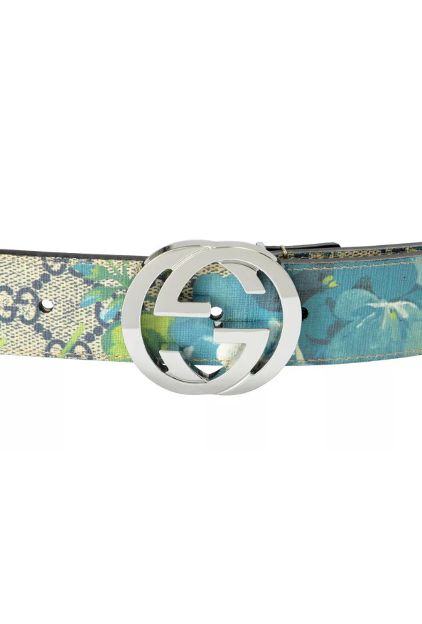 Gucci Unisex Guccissima Flower Print Leather Double G Buckle Belt : Picture 2
