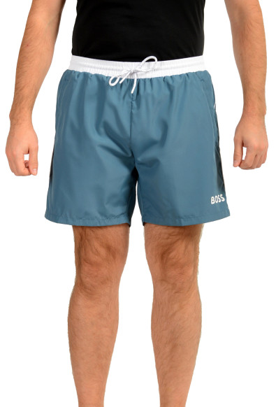 Hugo Boss Men's "Starfish" Teal Blue Swim Board Shorts