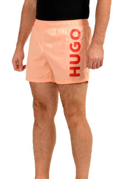 Hugo Boss Men's "ABAS" Pink Logo Print Swim Board Shorts : Picture 2