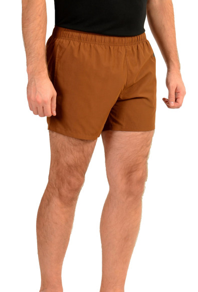 Hugo Boss Men's "ABAS" Brown Logo Print Swim Board Shorts: Picture 2