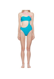 Versace Women's Mediterranean Blue One Piece Swimsuit 
