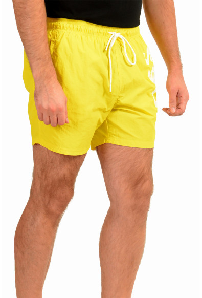 Hugo Boss Men's "Octopus" Yellow Logo Print Swim Board Shorts: Picture 2