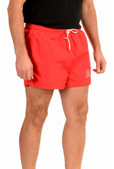 Hugo Boss Men's Mooneye Quick-Dry Red Logo Print Swim Board Shorts: Picture 2