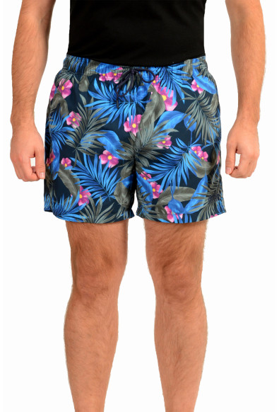 Hugo Boss Men's "Turtle" Multi-Color Floral Print Swim Board Shorts