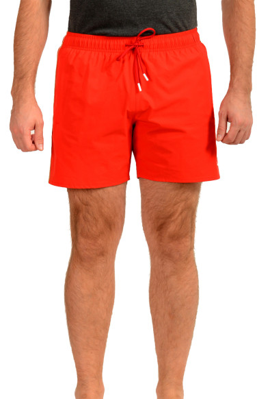 Hugo Boss Men's "Iconic" Red Logo Print Swim Board Shorts