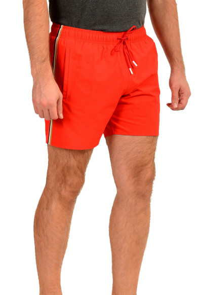 Hugo Boss Men's "Iconic" Red Logo Print Swim Board Shorts: Picture 2