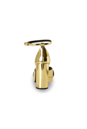 Versace Women's Gold Leather Ankle Strap High Heel Pumps Shoes: Picture 3