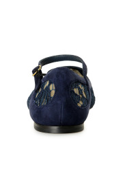 Dolce & Gabbana Women's Navy Blue Lace Leather Ballet Flat Shoes: Picture 3