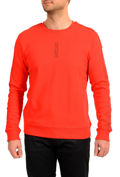 Hugo Boss Men's "Doby213_O" Red Logo Print Crewneck Sweatshirt