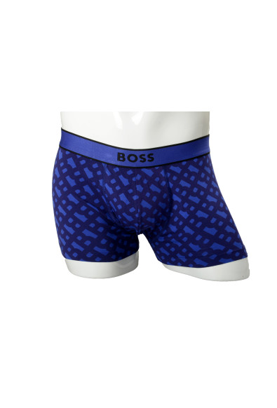 Hugo Boss Men's "Trunk 24 Print" Logo Print Stretch Trunk Underwear