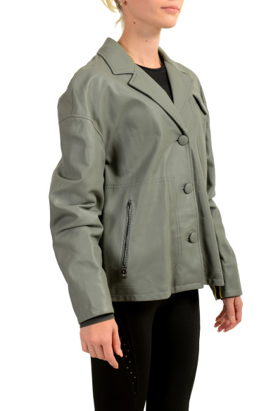 Scuderia Ferrari Women's Gray Leather Blouson Button Down Jacket: Picture 2