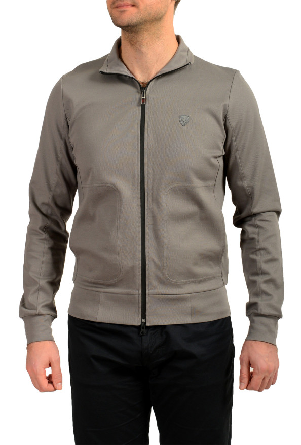 Scuderia Ferrari Men's Gray Full Zip Logo Track Jacket