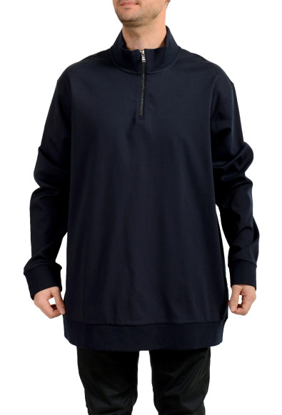 Hugo Boss Men's "B-Sidney 69_D" Blue 1/3 Zip Pullover Sweater 