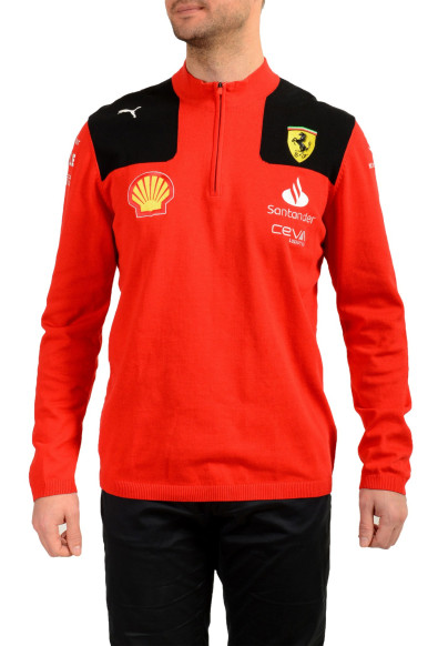 Puma X Scuderia Ferrari Men's SF Team HZ Knit 1/3 Zip Sweater 
