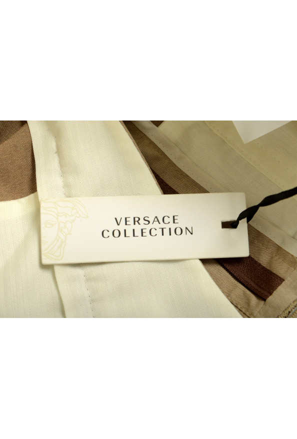 Versace Collection Men's Beige Flat Front Pants: Picture 4