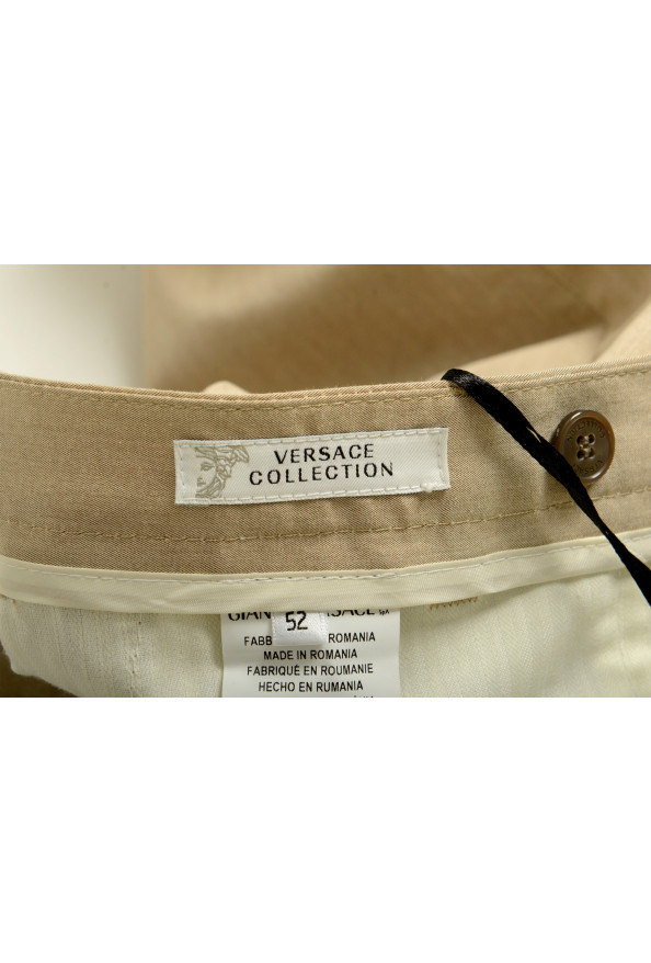 Versace Collection Men's Beige Flat Front Pants: Picture 5