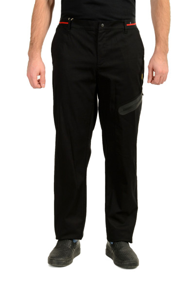 Scuderia Ferrari Men's Black Elastic Tape Chino Pants