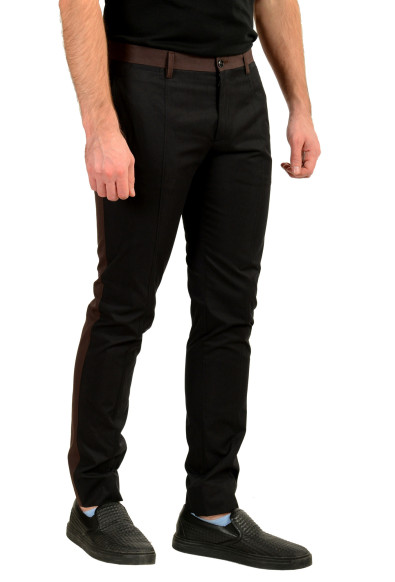 Dolce & Gabbana Men's Black Flat Front Casual Pants: Picture 2