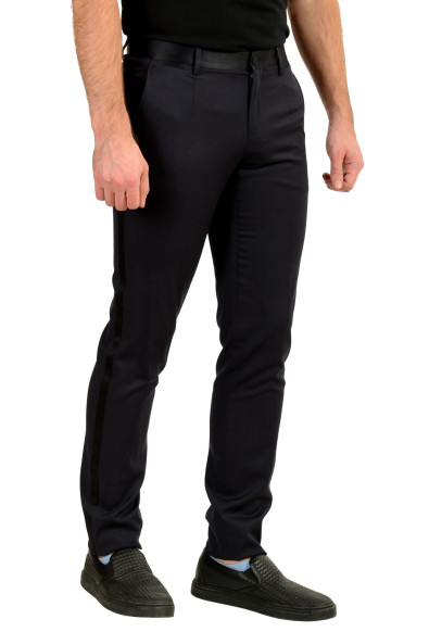 Dolce & Gabbana Men's Navy Blue Silk Wool Tuxedo Dress Pants: Picture 2