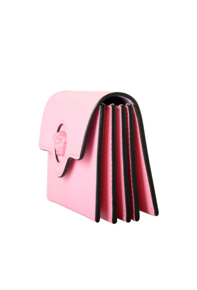 Versace Women's Dark Rose Pebbled 100% Leather Medusa Head Card Case Wallet: Picture 2