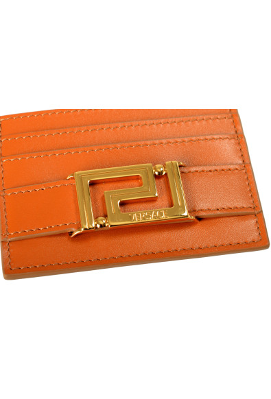 Versace Brown "Greeca" Metal Logo 100% Leather Card Case Holder: Picture 2