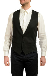Dolce & Gabbana Men's Black Striped Button Up Vest 