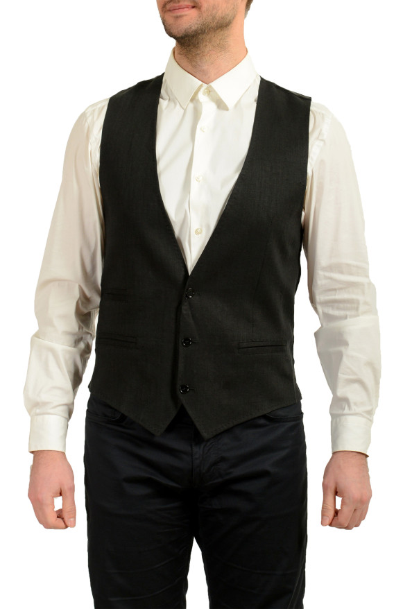 Dolce & Gabbana Men's Black Striped Button Up Vest 
