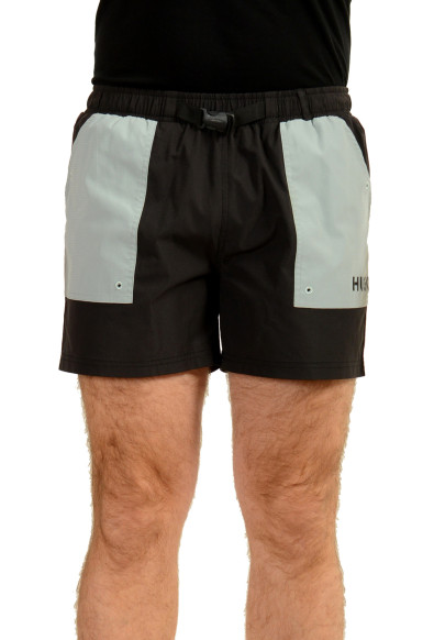 Hugo Boss Men's "Trail" Multi-Color Logo Print Swim Board Shorts