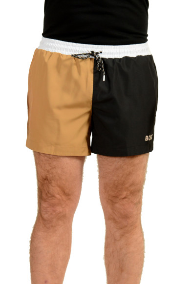 Hugo Boss Men's "BORO" Two-Tone Logo Print Swim Board Shorts