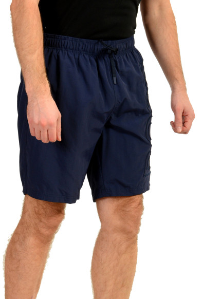Hugo Boss Men's "Whale" Navy Blue Logo Print Swim Board Shorts: Picture 2