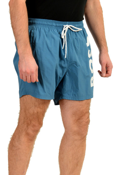 Hugo Boss Men's "Octopus" Blue Logo Print Swim Board Shorts : Picture 2