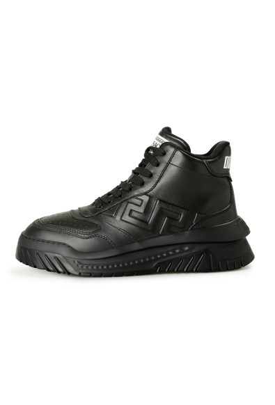 Versace Men's Black Leather "ODISSEA" High Top Sneakers Shoes: Picture 2