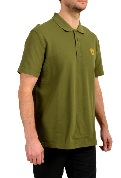 Versace Men's Olive Green Short Sleeve Logo Embroidery Polo Shirt: Picture 2
