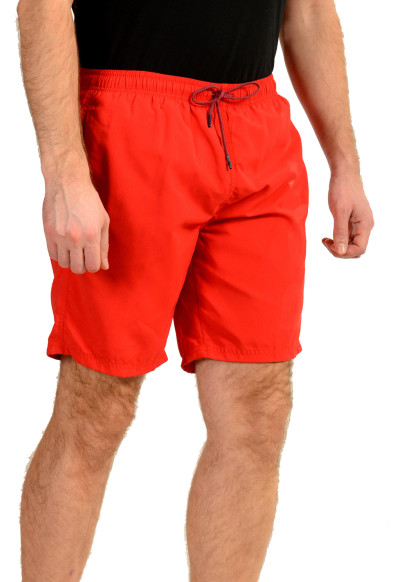 Hugo Boss Men's "Orca" True Red Logo Print Swim Board Shorts: Picture 2
