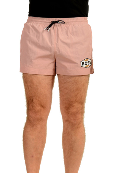 Hugo Boss Men's "Pacific" Light Pink Logo Swim Board Shorts 