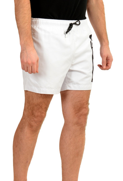 Hugo Boss Men's "Tag" White Logo Print Swim Board Shorts: Picture 2