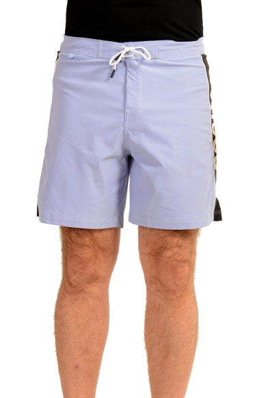 Hugo Boss Men's "RYDE" Blue Logo Print Swim Board Shorts