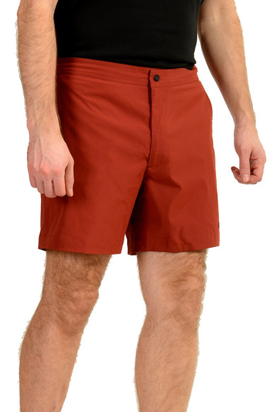 Hugo Boss Men's "Dean" Brick Red Logo Print Swim Board Shorts: Picture 2