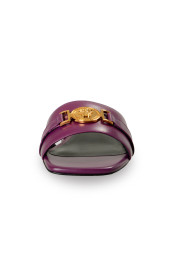 Versace Women's Gold Medusa Plum Leather Sandals Mules Shoes: Picture 5