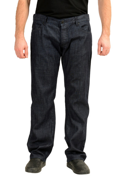 Armani Jeans "AJ" Men's Blue 5 Pockets Wash Straight Wide Leg Jeans