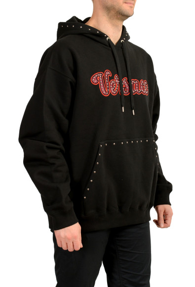 Versace Men's Black Mitchel Fit Logo Embroidered Sweatshirt Hoodie: Picture 2
