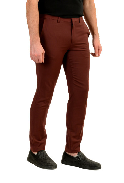 Hugo Boss Men's "Hesten231X" Burgundy Wool Flat Front Dress Pants: Picture 2