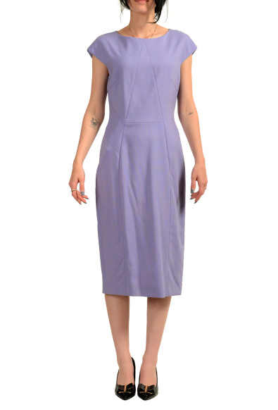 Hugo Boss Women's "Dekaliah" Lilac Sleeveless 100% Wool Pencil Dress